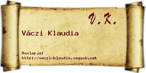 Váczi Klaudia névjegykártya